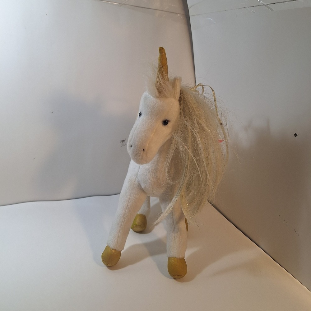 DOUGLAS 2018 White GOLDEN PRINCESS UNICORN 12" Plush Cuddle Toys